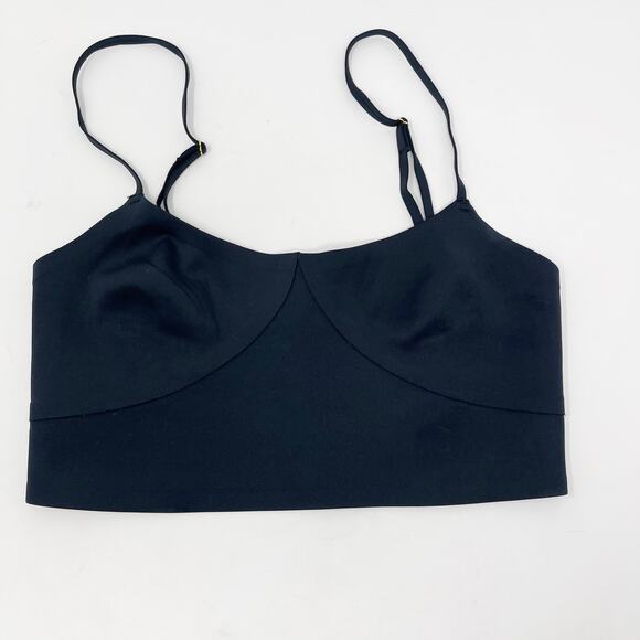 New Intimately Free People Small S Black Bringley Longline Bralette Cutout Back - Picture 1 of 12